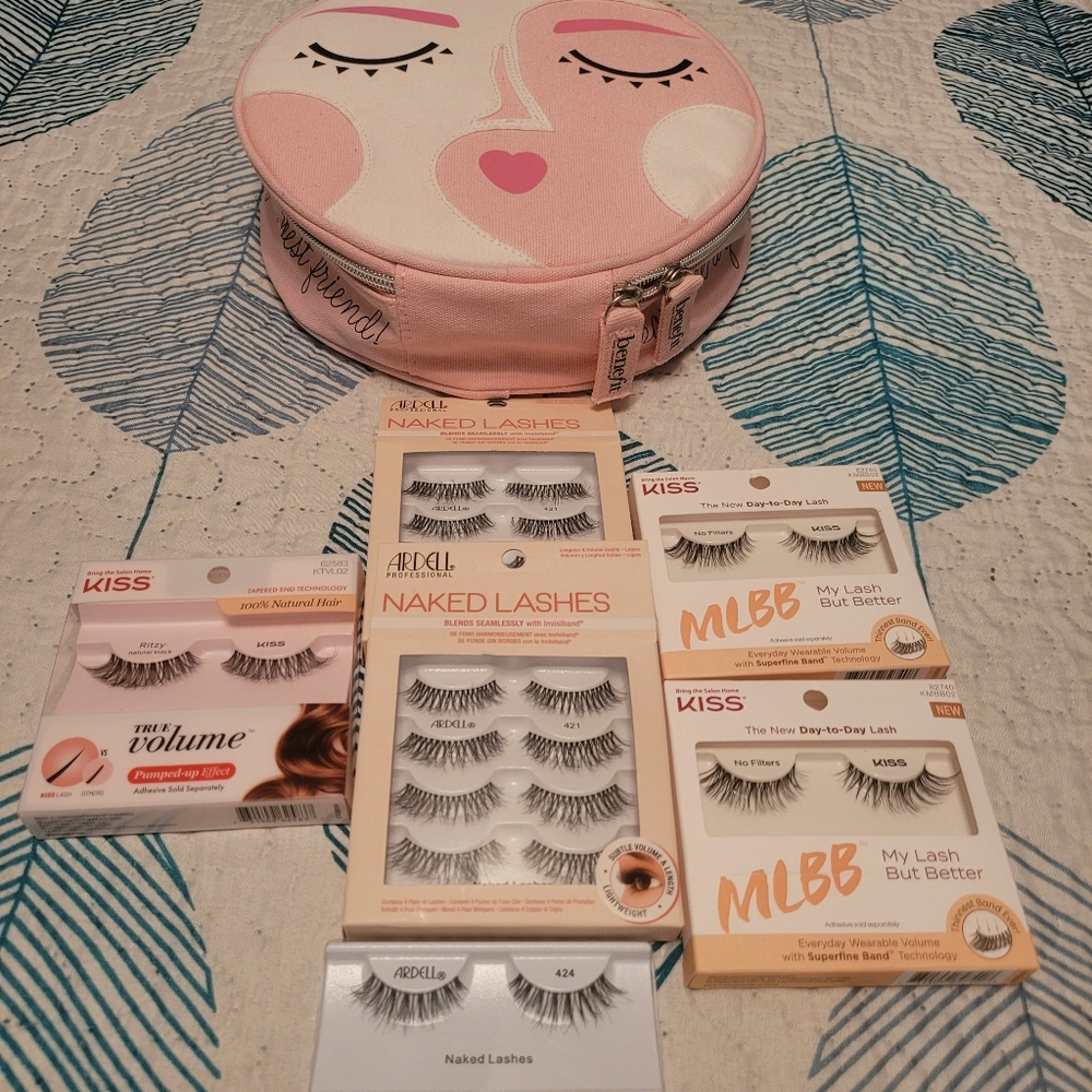 Lashes and makeup bag